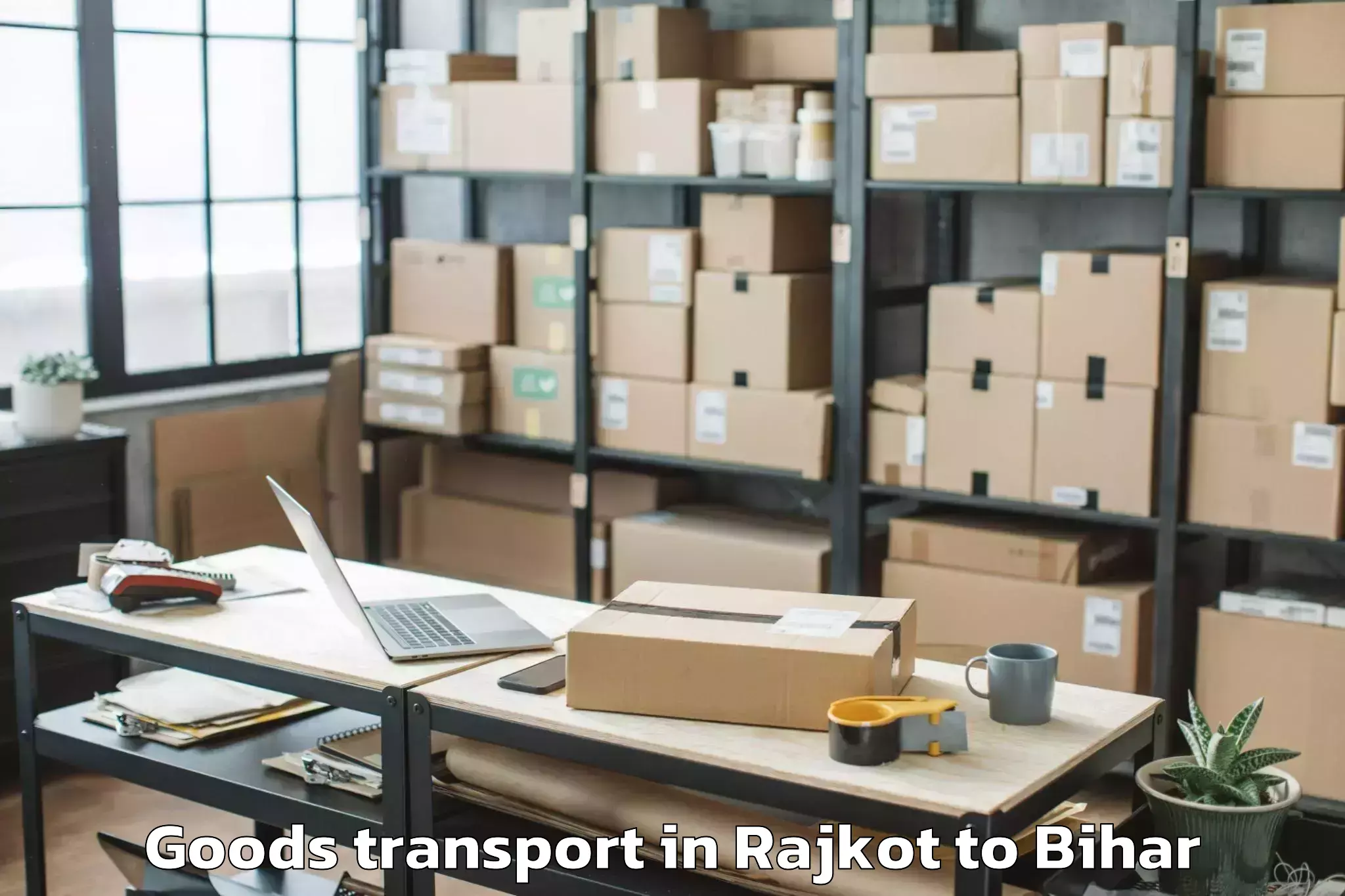 Book Rajkot to Triveniganj Goods Transport